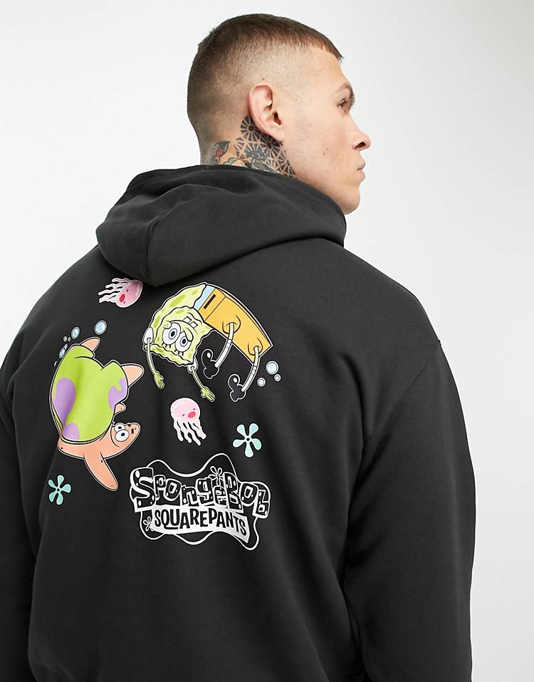 Puma x Spongebob back print hoodie in black